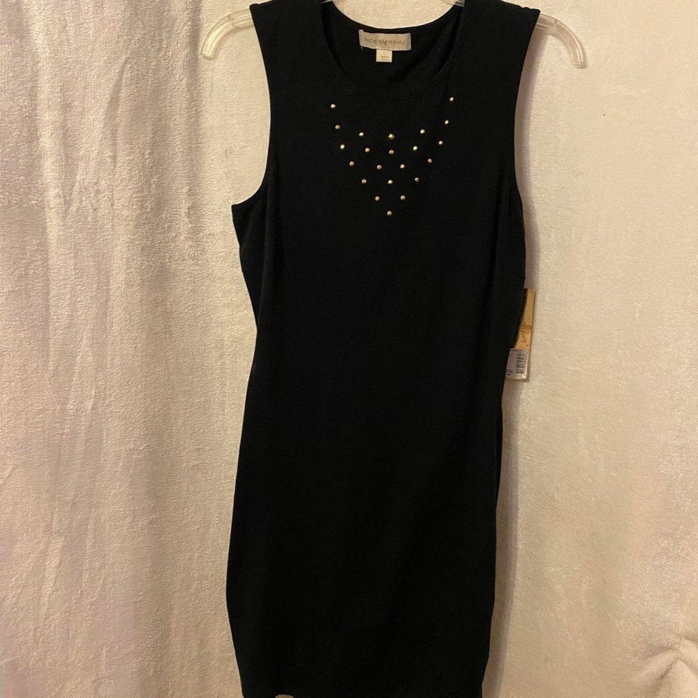 NWT Nicki Minaj Jersey Knit Black Sleeveless Mini Dress Size Large